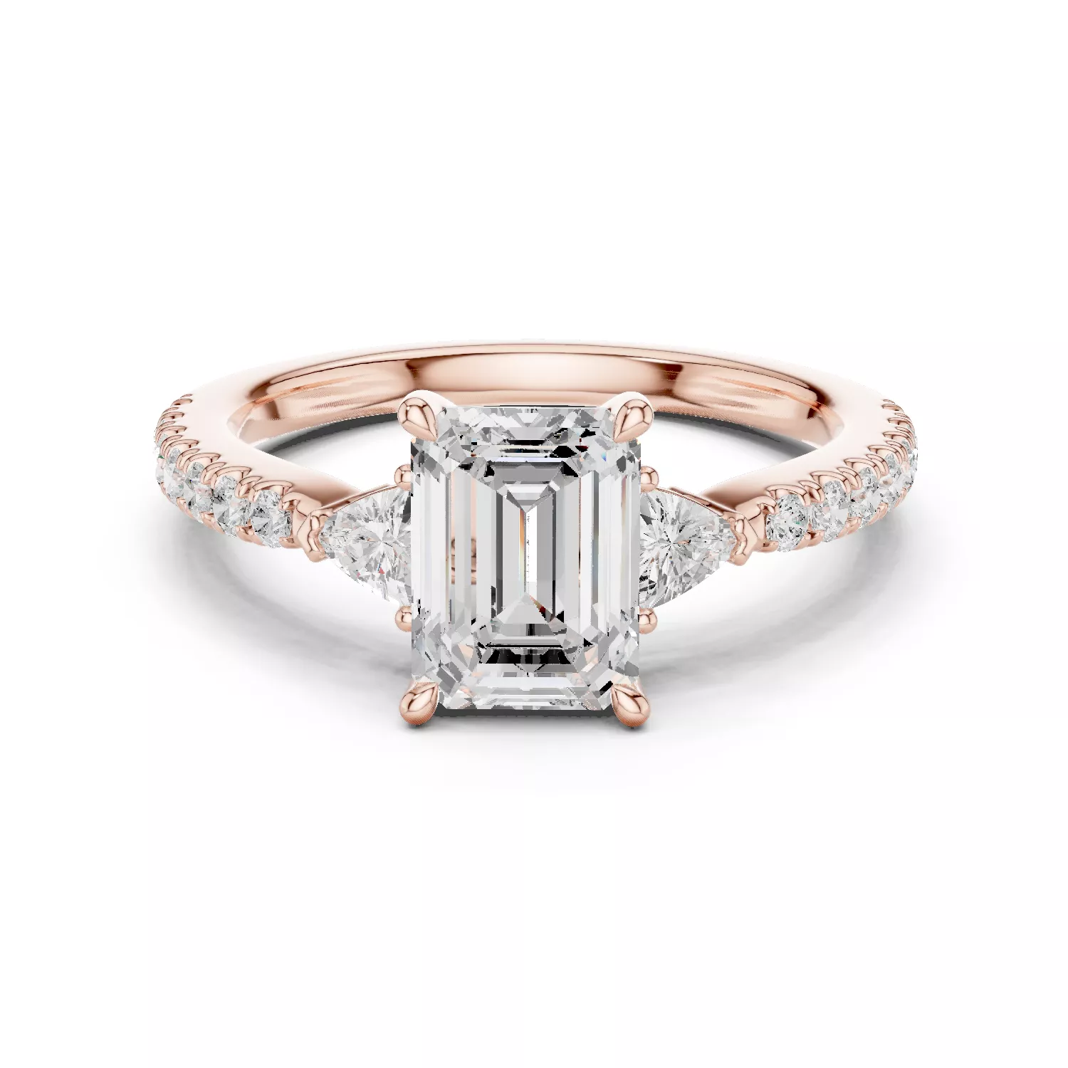 Emerald Solitaire Ring 3dm stl renders animation 3D print model