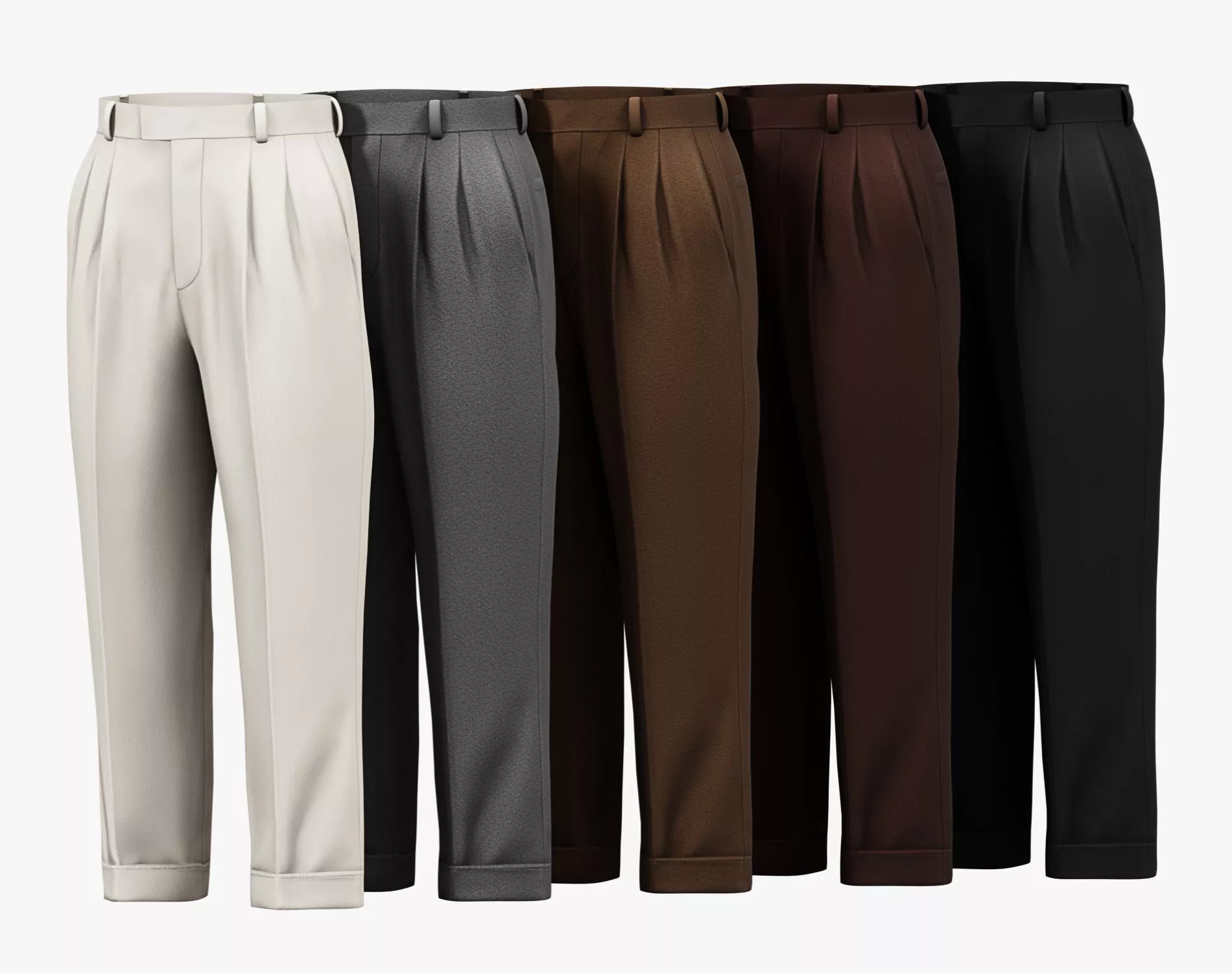 Mens Pleated Pants - MALE Avatar Clothing Low-poly 3D model