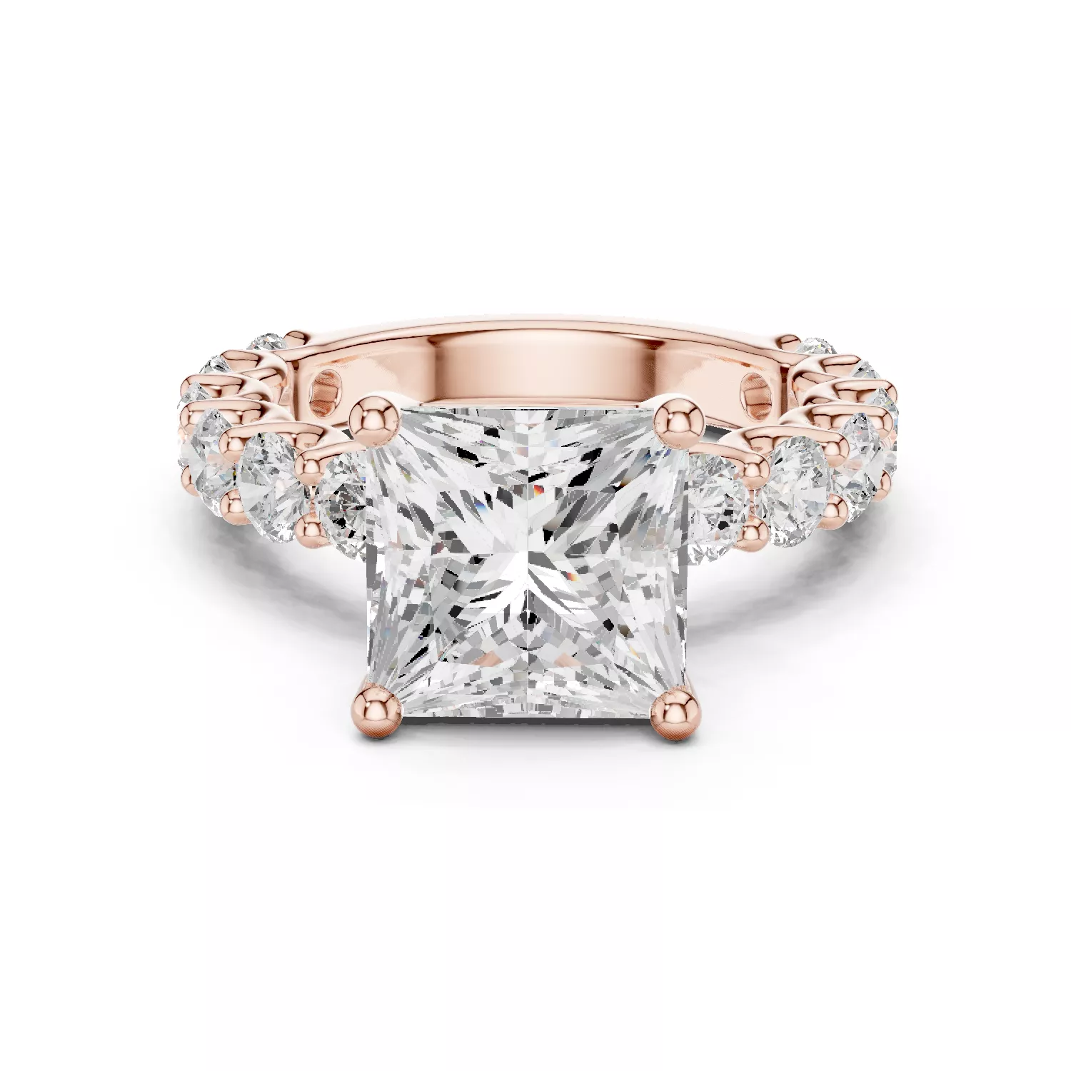 Princess Solitaire Ring 3dm stl renders animation 3D print model