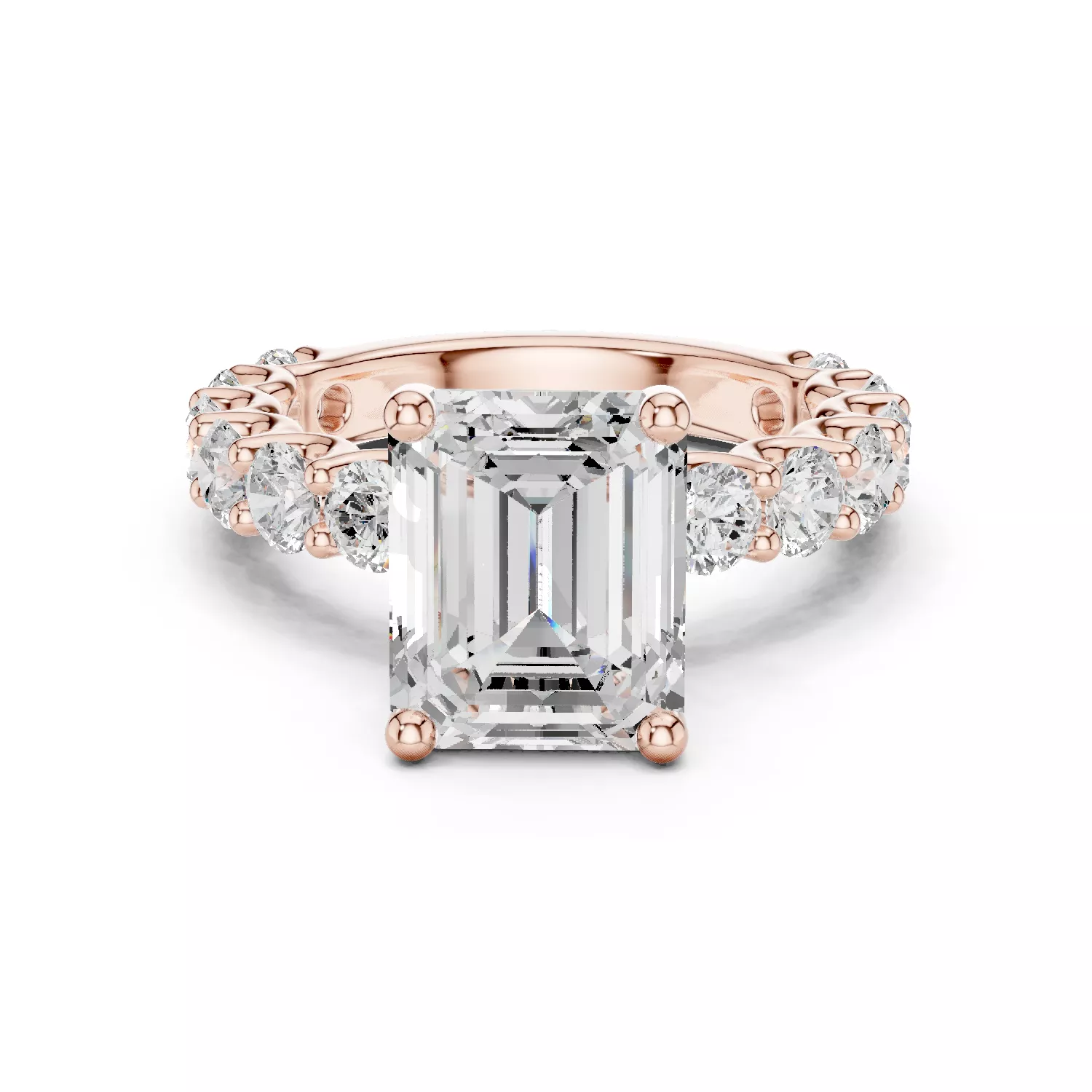 Emerald Solitaire Ring 3dm stl renders animation 3D print model