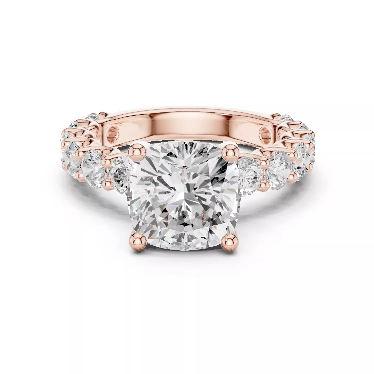 Cushion Solitaire Ring 3dm stl renders animation 3D print model