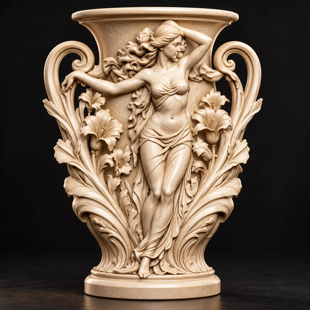Elegant Classical Woman Flower Pot 3D print model
