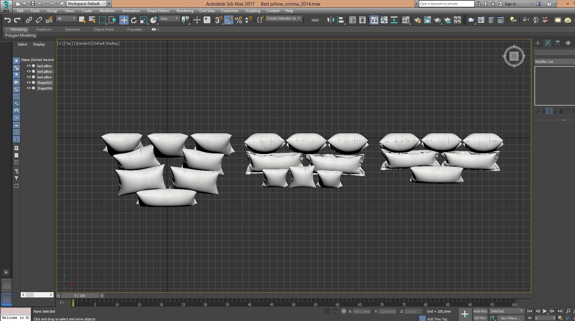 White Bed Pillows 01   3 sets   22 different Pillows  3D model_14