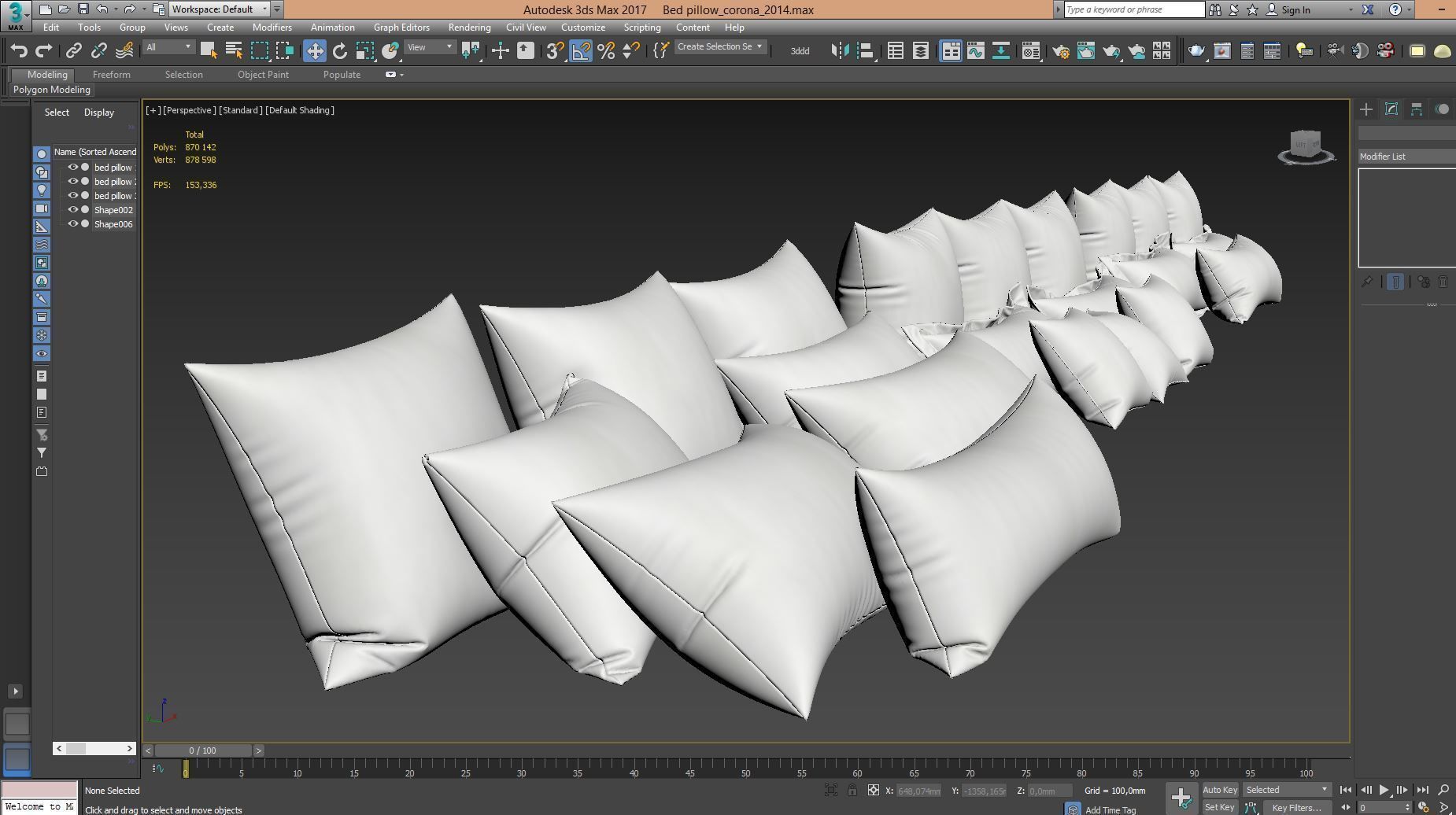 White Bed Pillows 01   3 sets   22 different Pillows  3D model_2