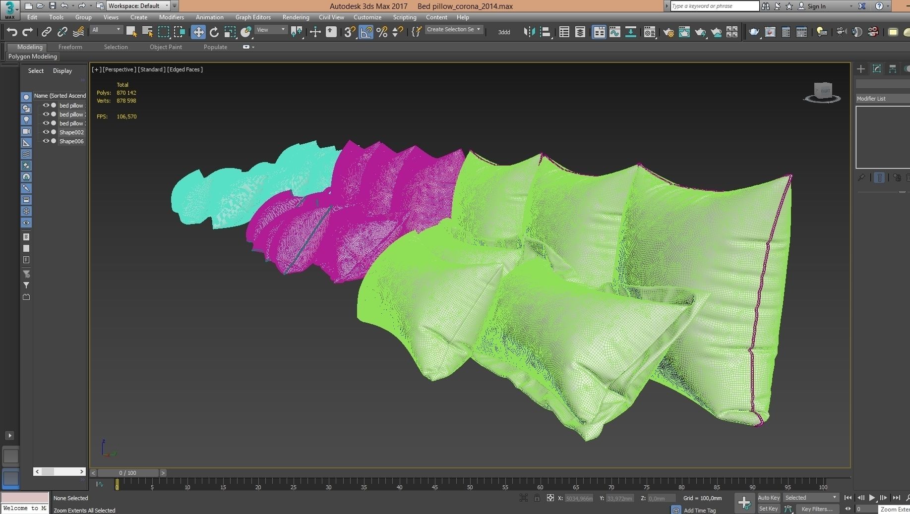 White Bed Pillows 01   3 sets   22 different Pillows  3D model_4