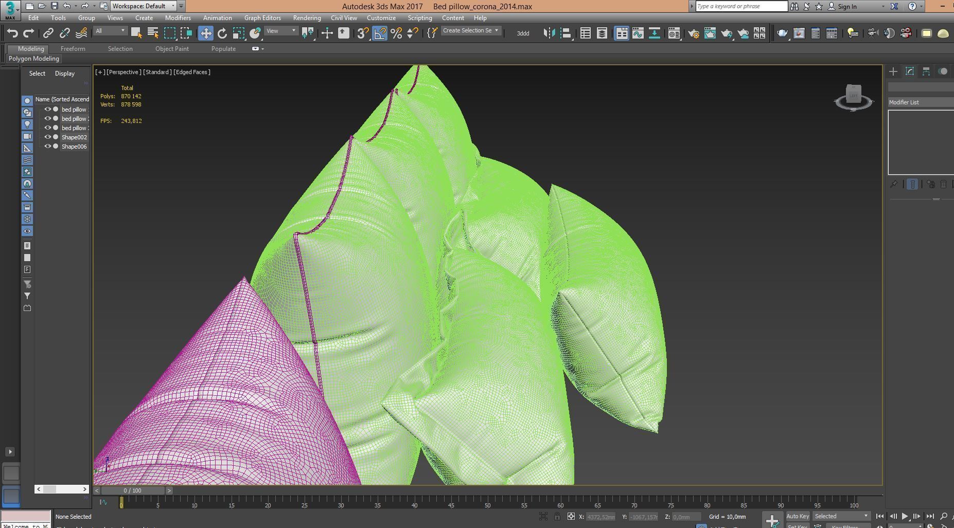 White Bed Pillows 01   3 sets   22 different Pillows  3D model_13