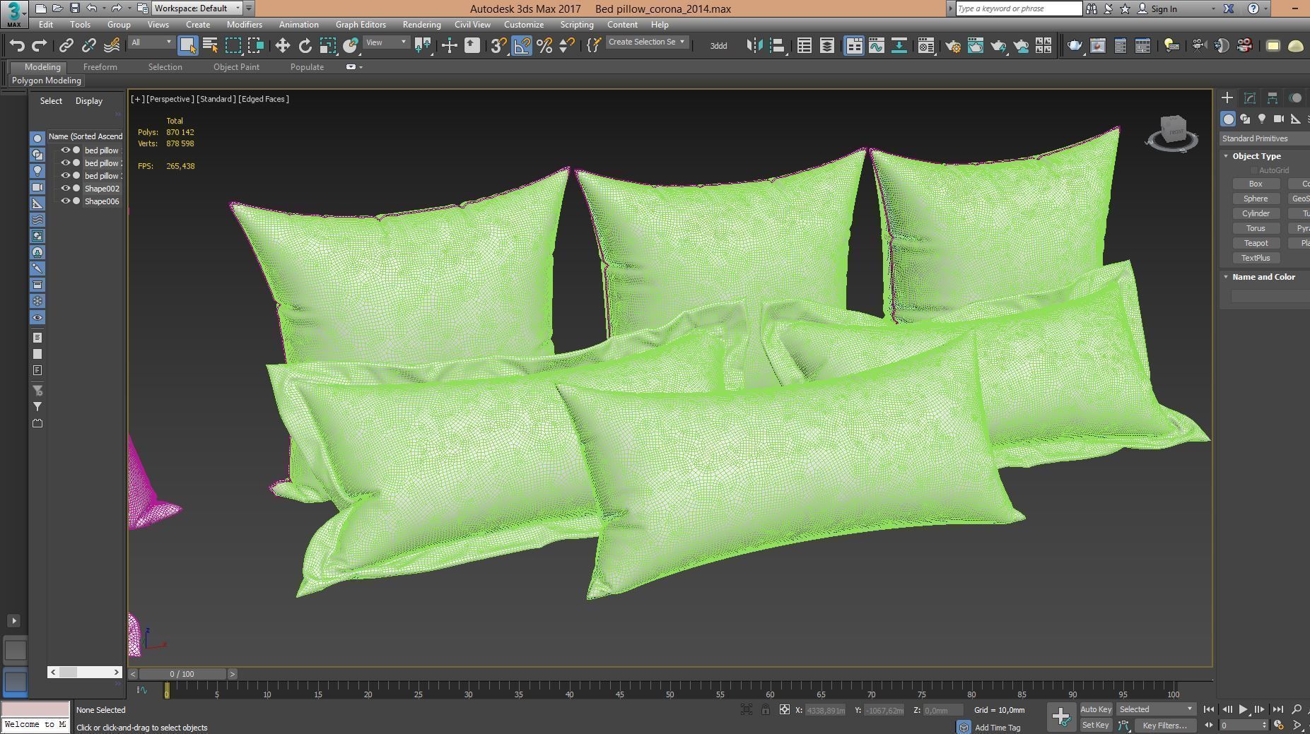 White Bed Pillows 01   3 sets   22 different Pillows  3D model_11