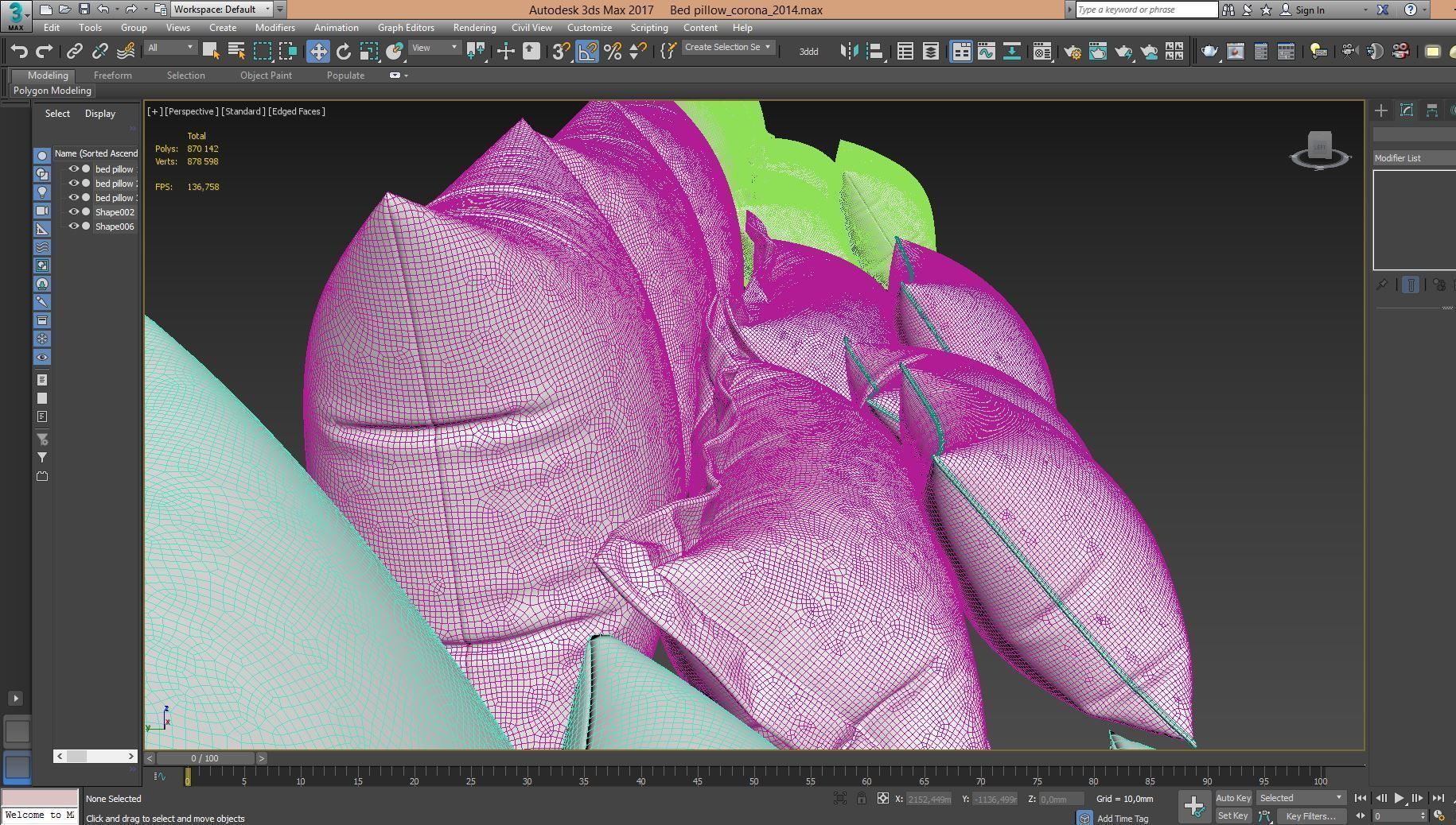 White Bed Pillows 01   3 sets   22 different Pillows  3D model_12