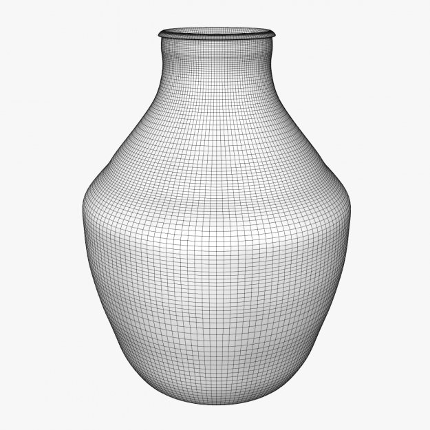 FlowerPot vase with floral pattern Low-poly 3D model_6