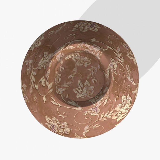 FlowerPot vase with floral pattern Low-poly 3D model_5