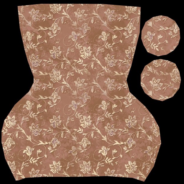 FlowerPot vase with floral pattern Low-poly 3D model_8