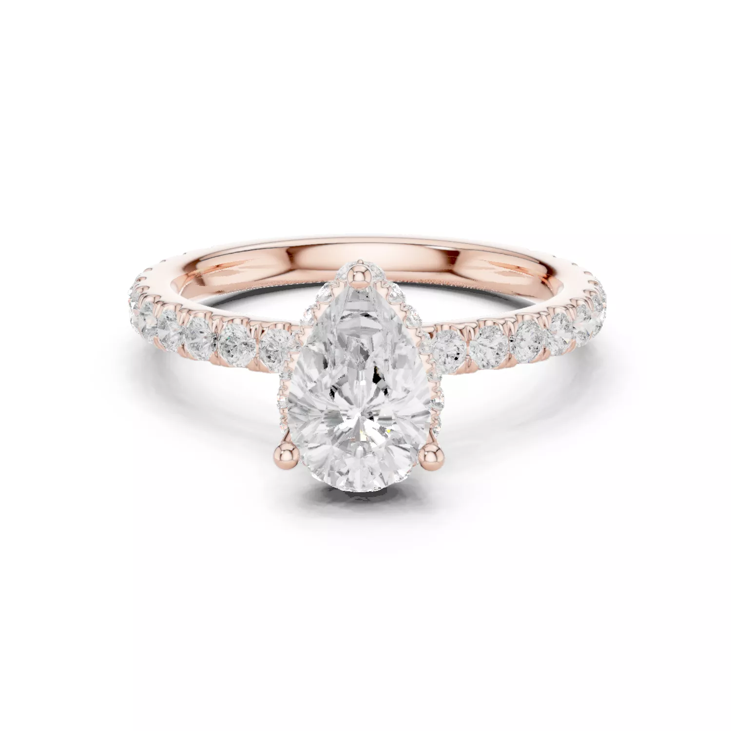 Pear Solitaire Ring 3dm stl renders animation 3D print model