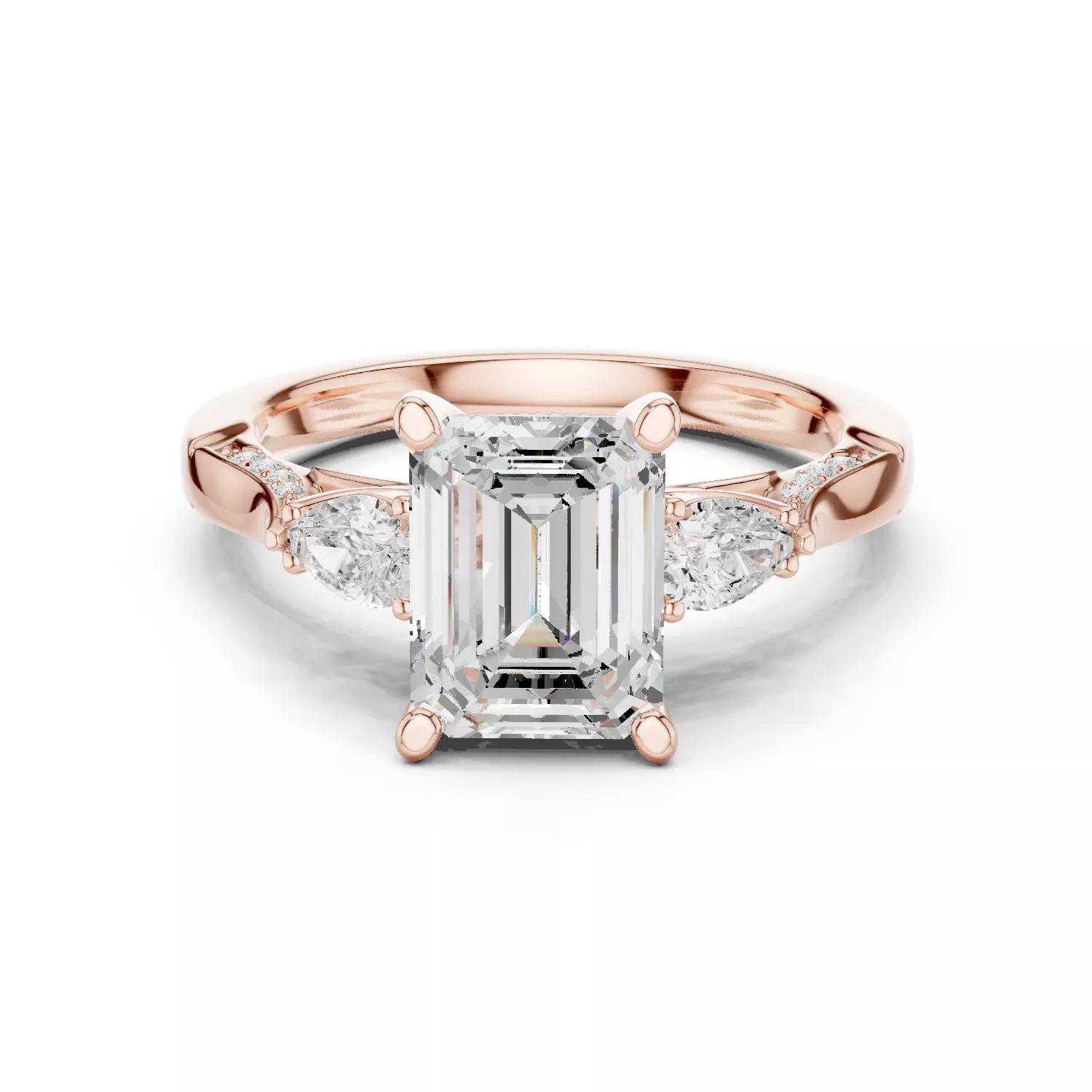 Emerald Solitaire Ring 3dm stl renders animation 3D print model