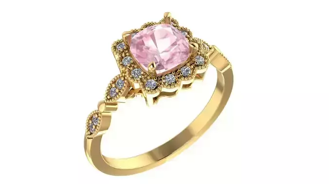 Ring sapphire and diamond engagement