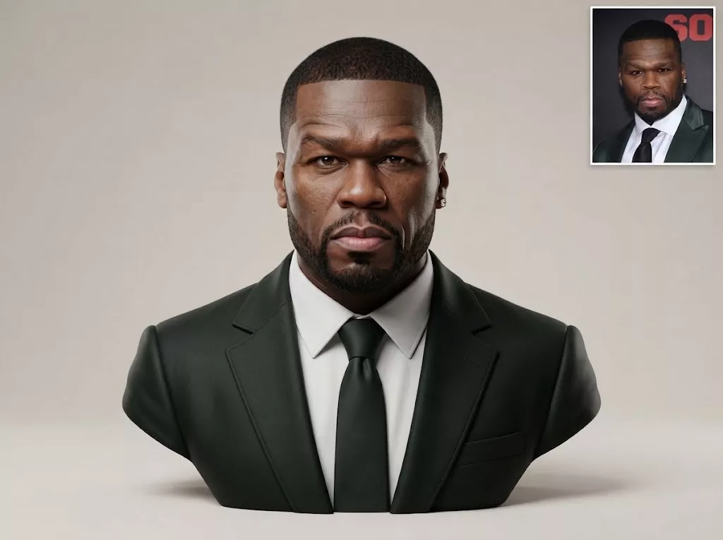 50 Cent 3D Printable bust 3D print model