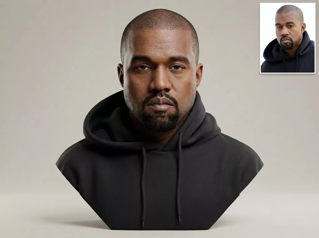 Kanye West 3D Printable bust 3D print model