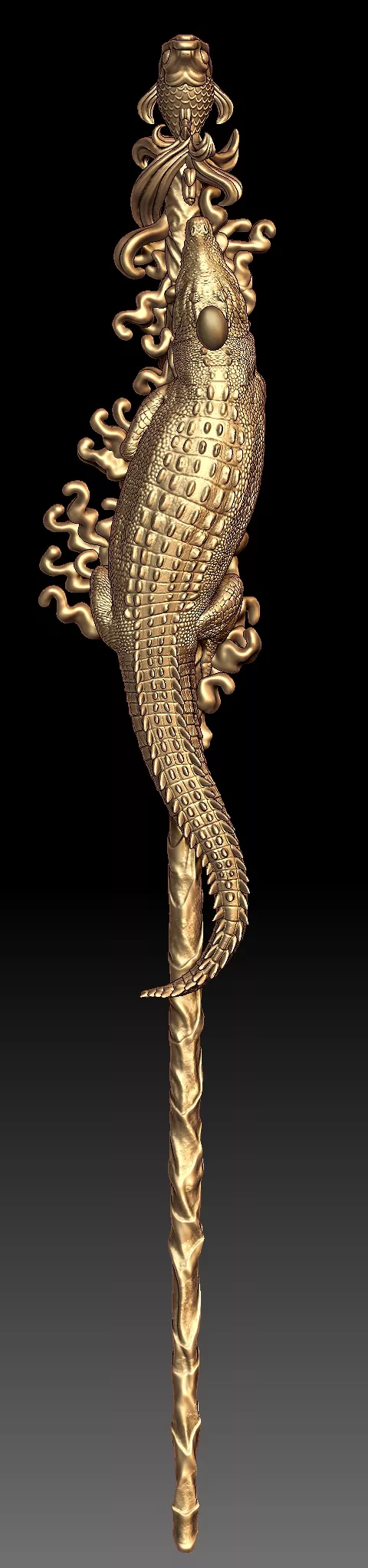 Alligator Fish Pin 3D print model