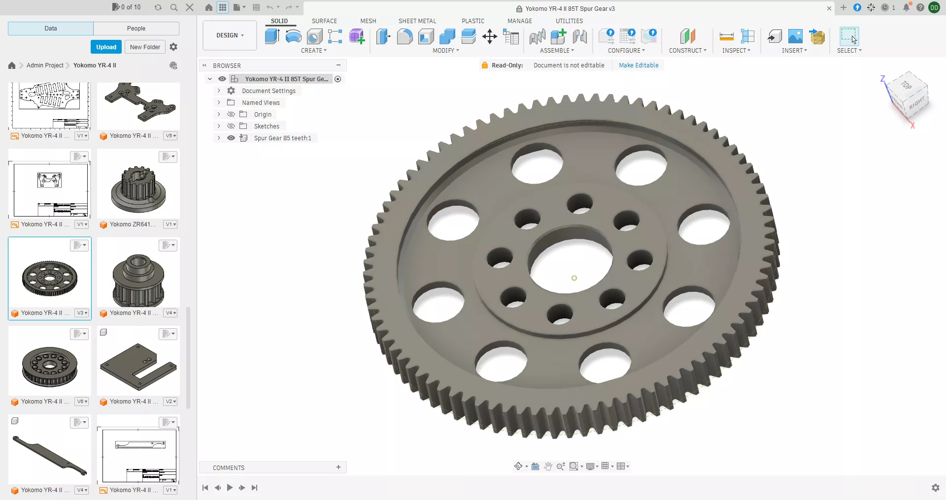 Yokomo YR-4 II 85T Spur Gear Free 3D print model