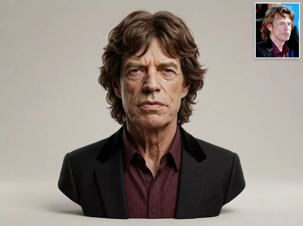 Mick Jagger 3D Printable bust 3D print model