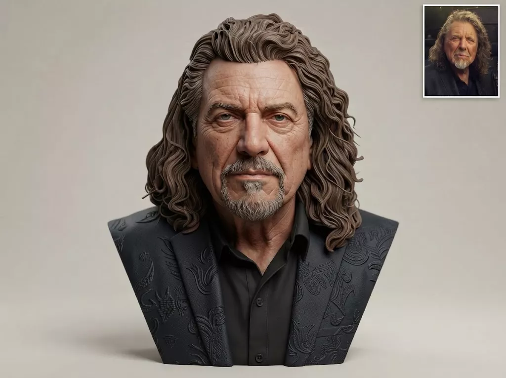 Robert Plant 3D Printable bust 3D print model