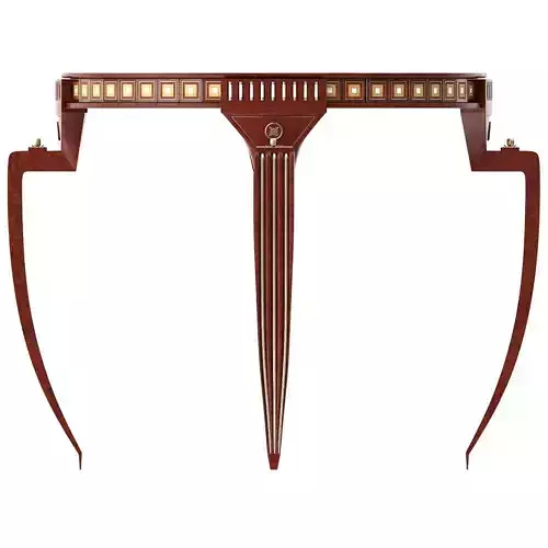 Mahogany round table with golden ornaments 3D model