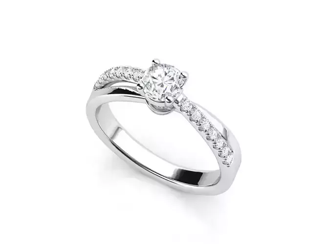 ZLR0130 diamond engagement ring gold