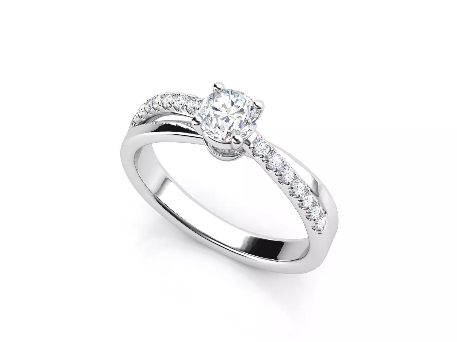 ZLR0130 diamond engagement ring gold 3D print model_0