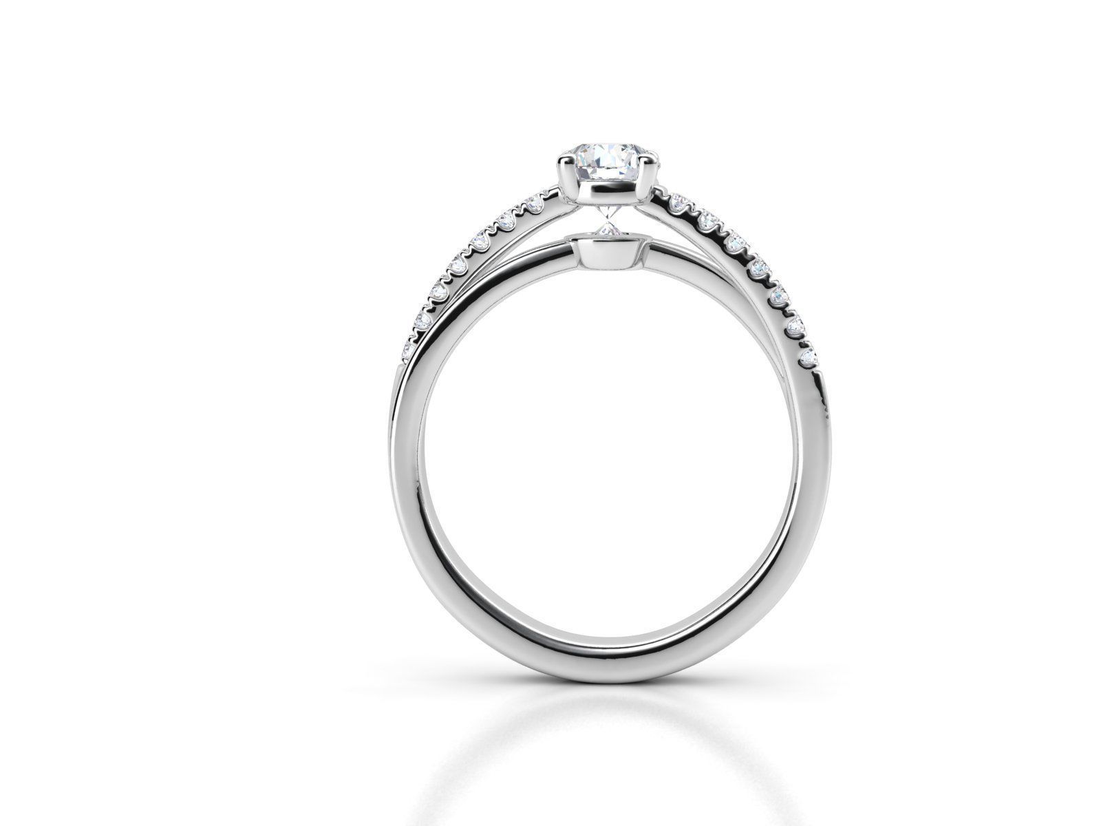 ZLR0130 diamond engagement ring gold 3D print model_2