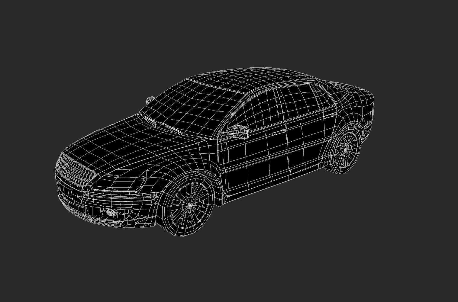 Rusted car Low-poly 3D model_4