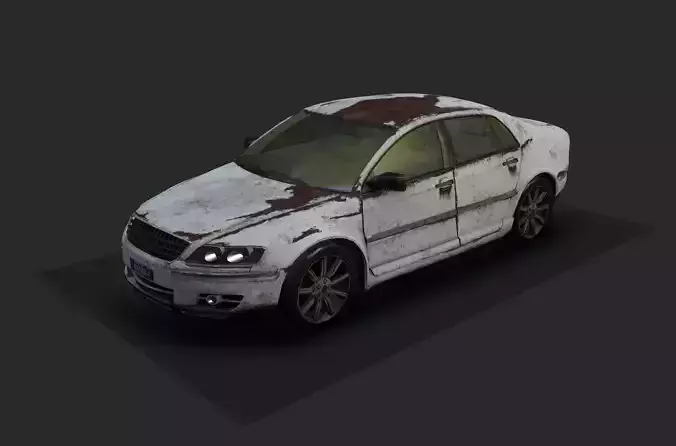 Rusted car Low-poly 3D model