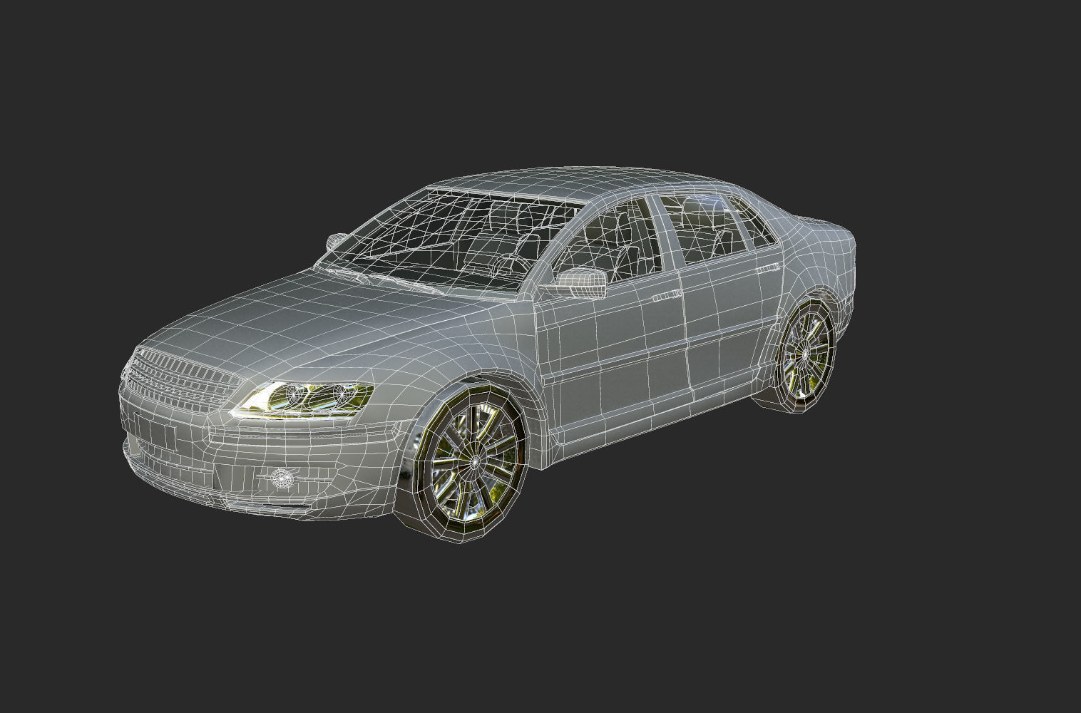 Rusted car Low-poly 3D model_6