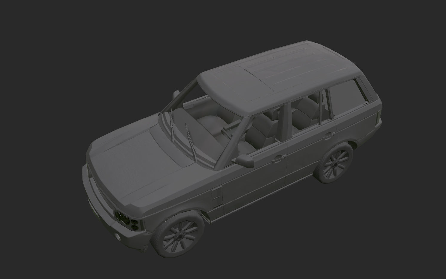 Abandoned car Low-poly 3D model_6