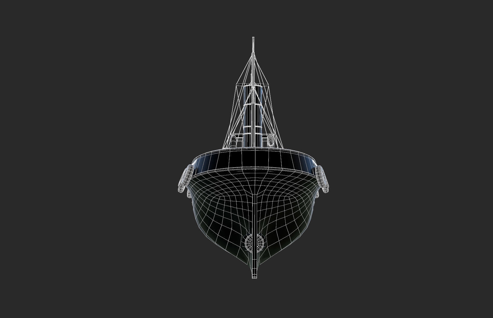 Tugboat  Low-poly 3D model_2