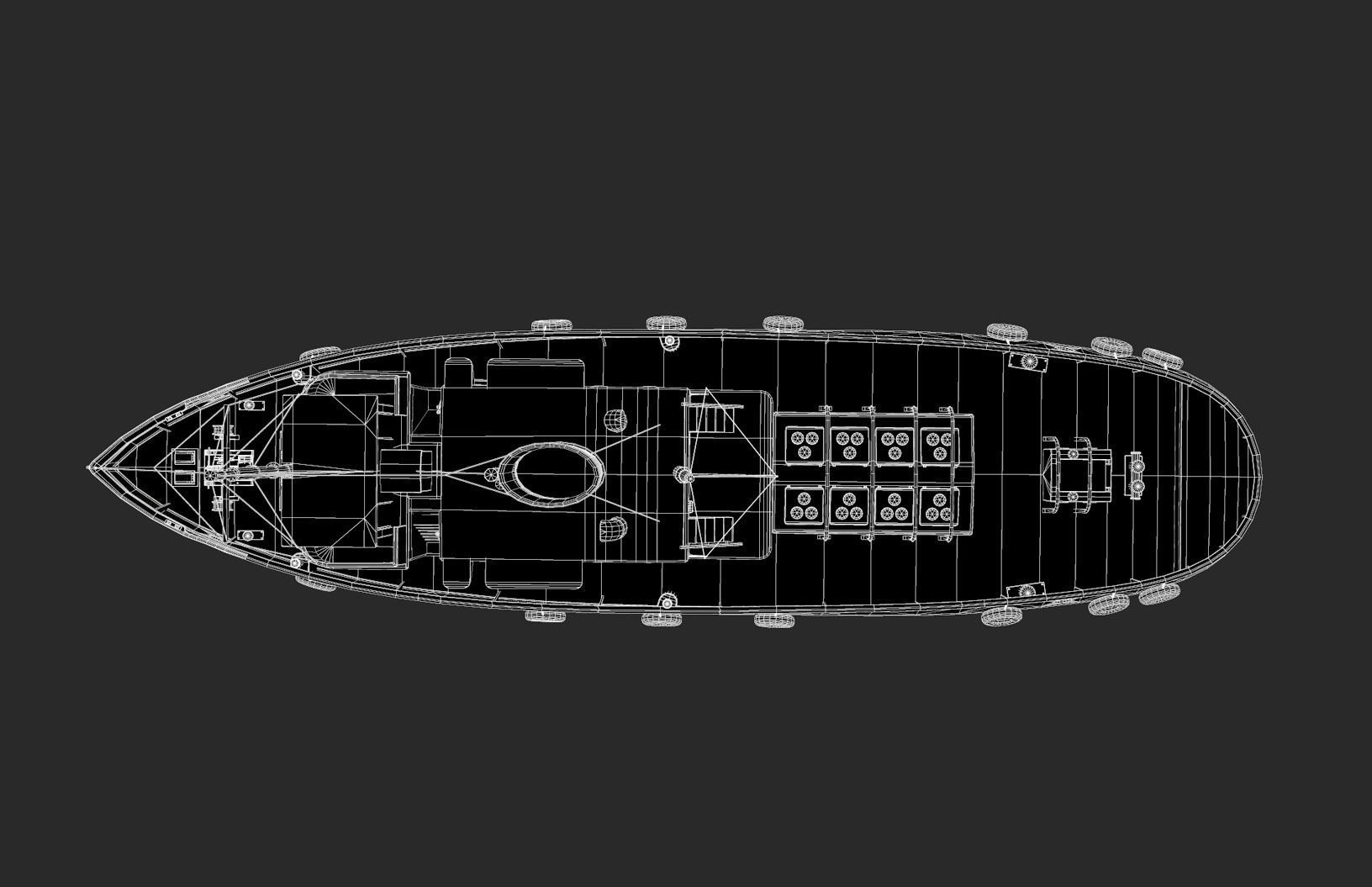 Tugboat  Low-poly 3D model_4