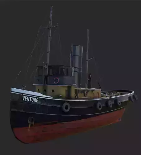 Tugboat  Low-poly 3D model