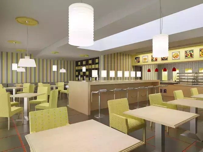 bistro restaurant interior 3D model