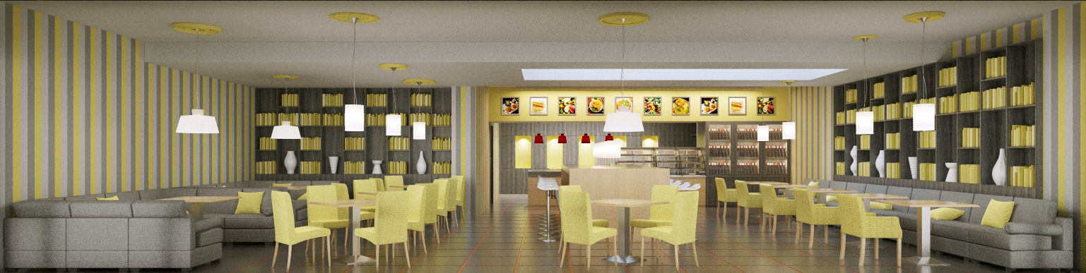 bistro restaurant interior 3D model_3