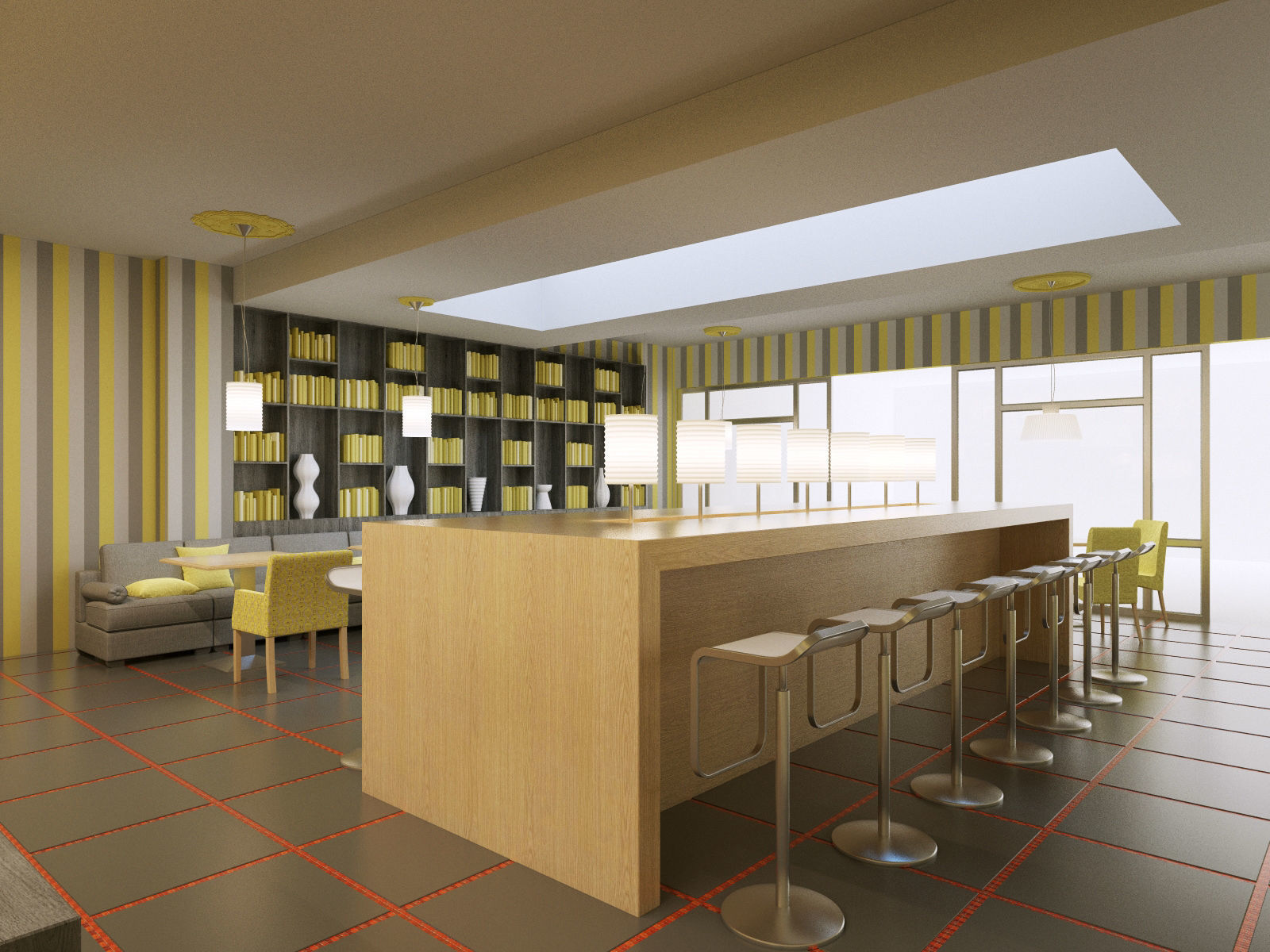 bistro restaurant interior 3D model_6