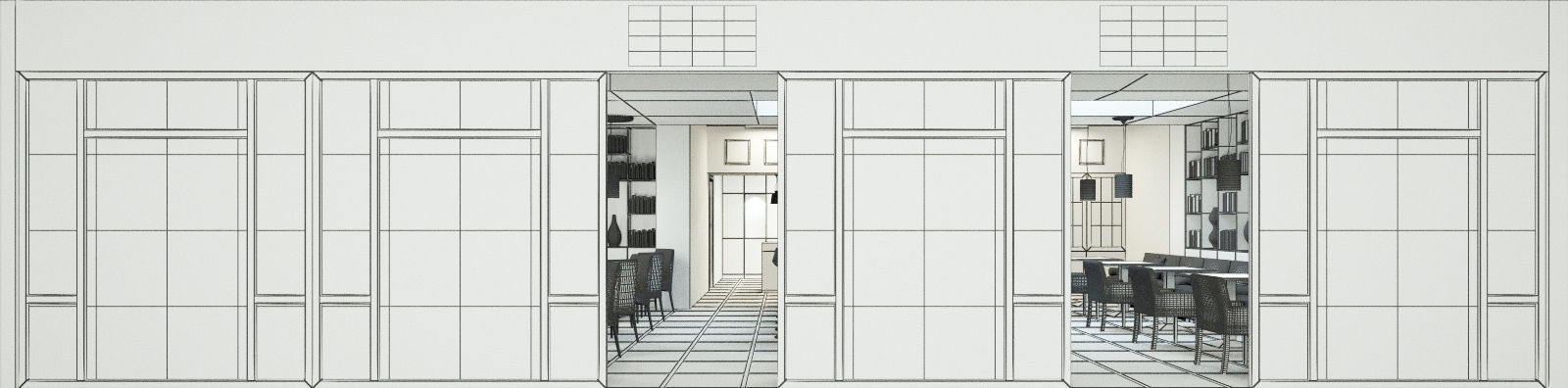 bistro restaurant interior 3D model_10