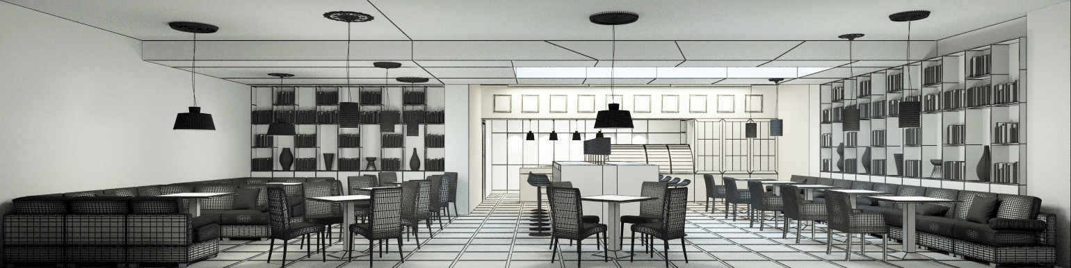 bistro restaurant interior 3D model_17