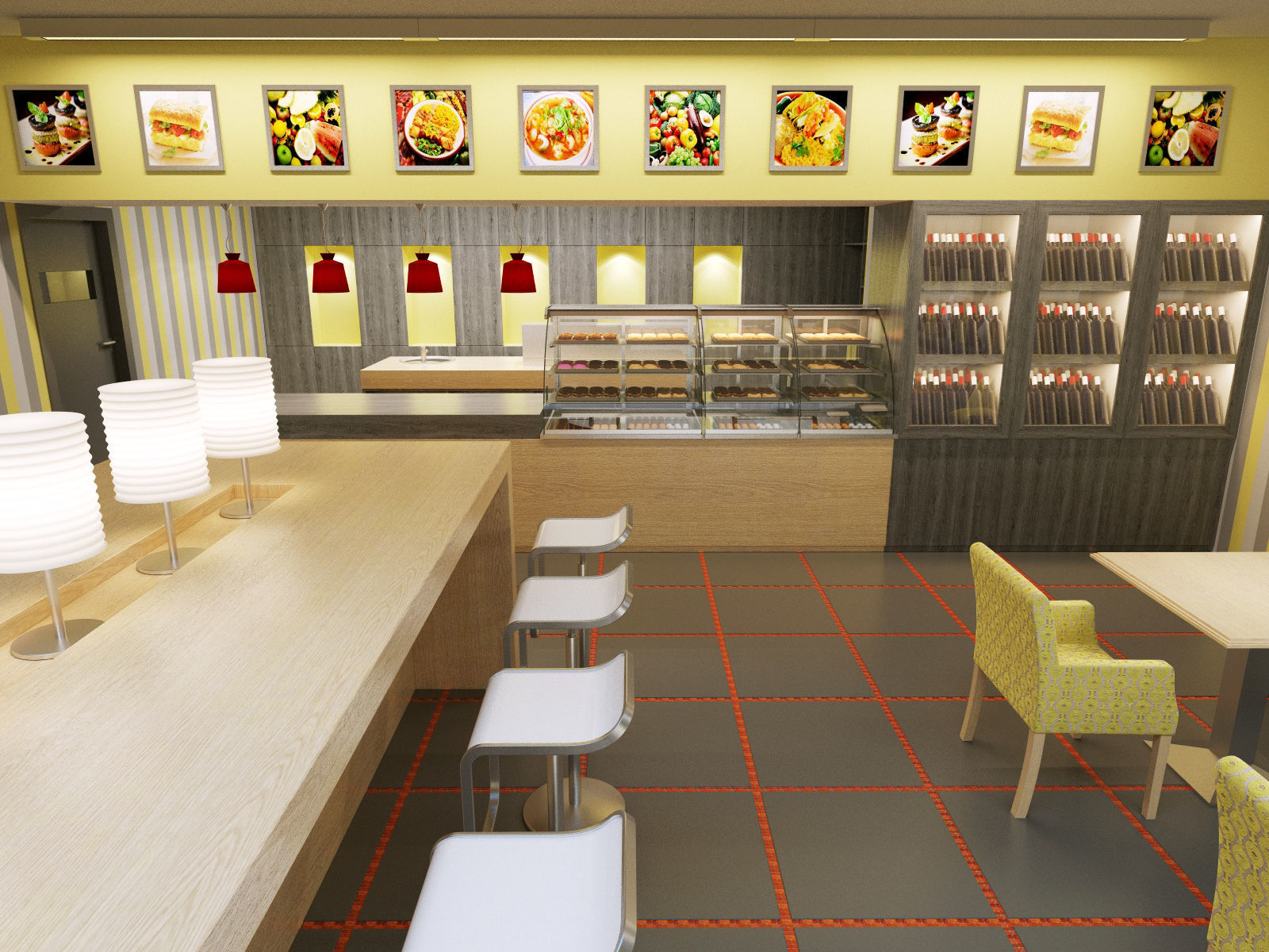 bistro restaurant interior 3D model_9
