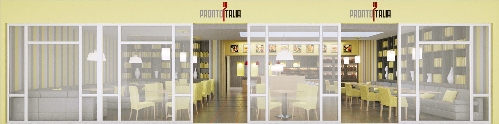 bistro restaurant interior 3D model_2