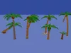 3D model Low Poly Palm Tree Pack 40 Tropical Island Beach VR / AR / low ...