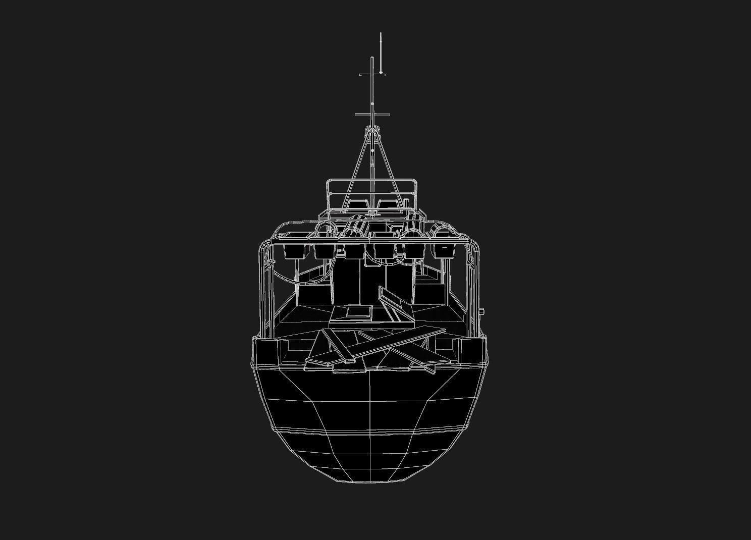 Fishing boat Low-poly 3D model_3