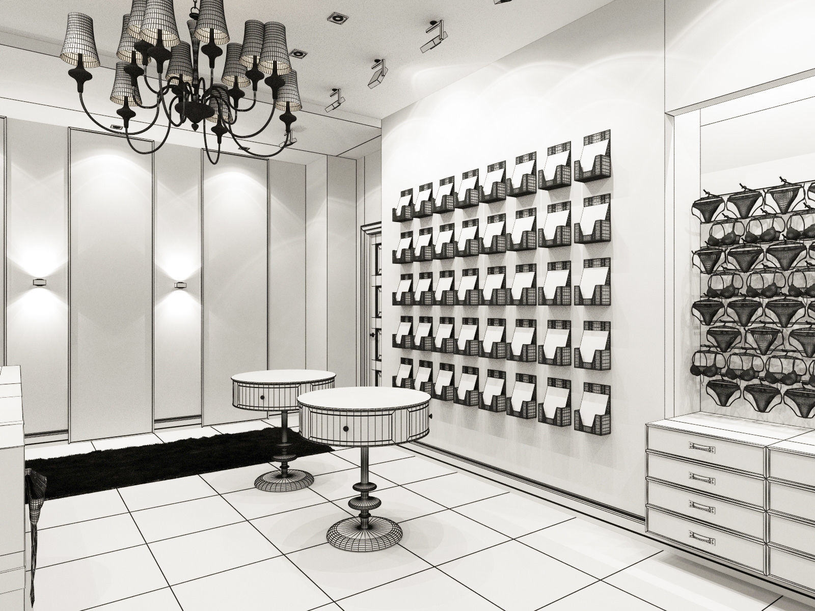 underwear boutique interior 3D model_8
