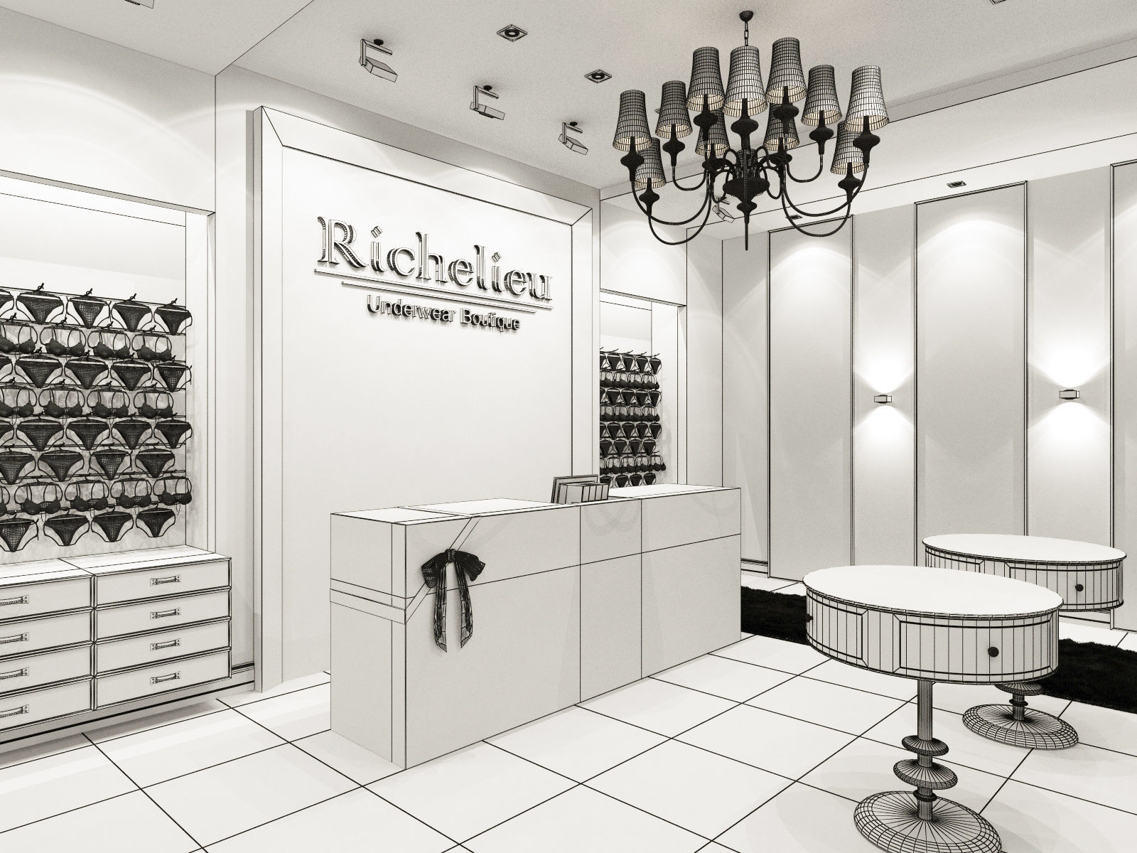 underwear boutique interior 3D model_7