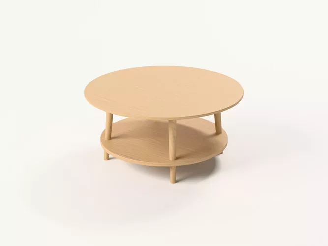 Japandi Round Oak Coffee Table