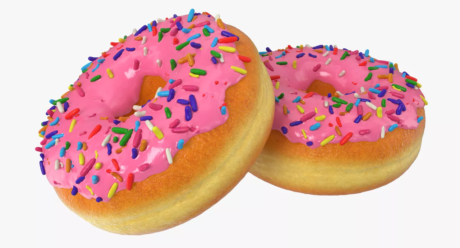 Pink Sprinkled Donut 3D model