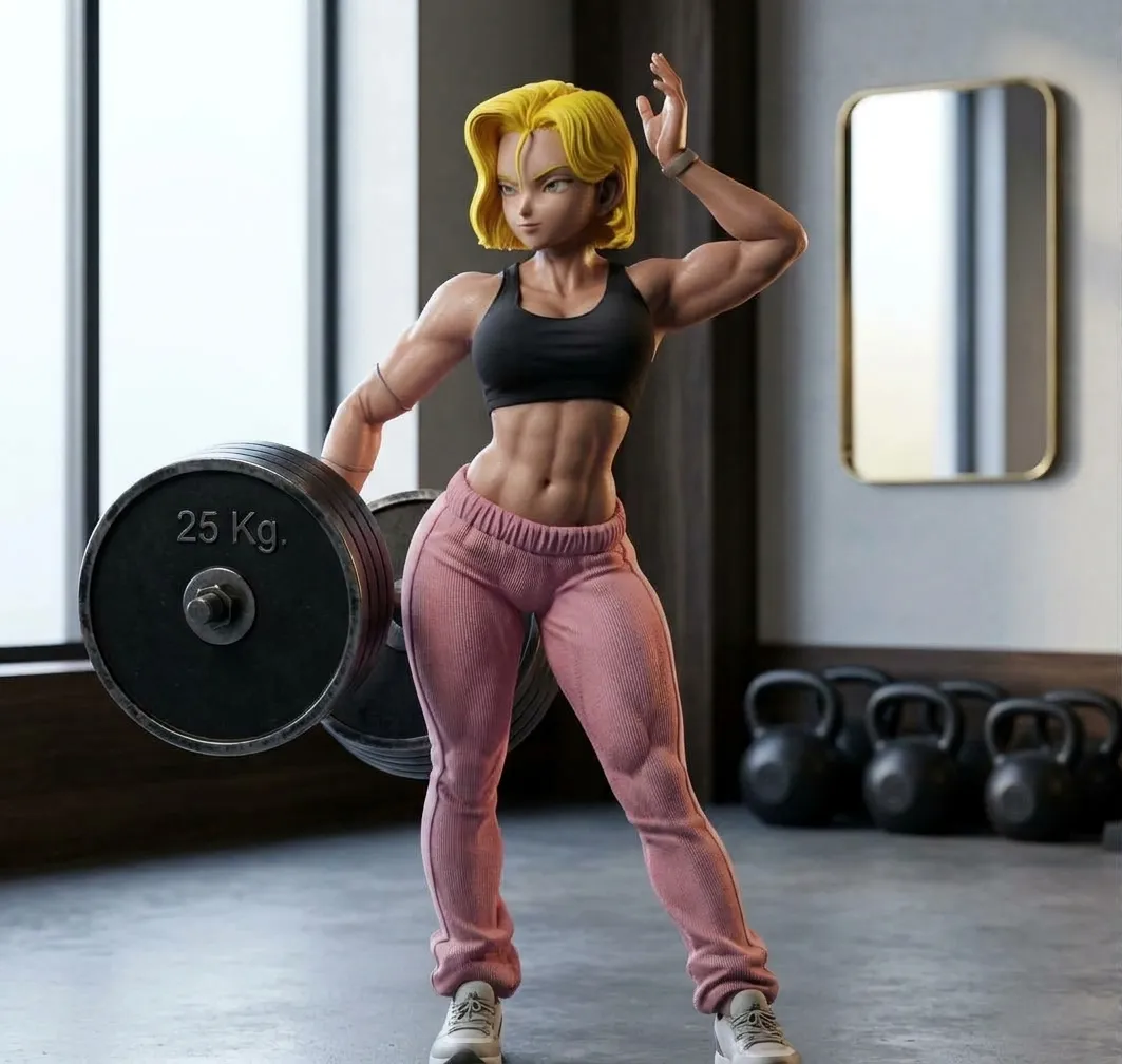 Android 18 Dynamic Pose ZBrush 3D Sculpt 3D print model