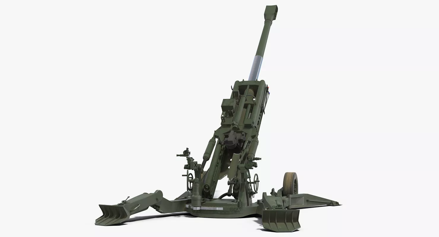 Howitzer M777 155mm Rigged 3D model